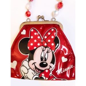 Disney Bright Red Minnie Mouse Purse Bead Handle